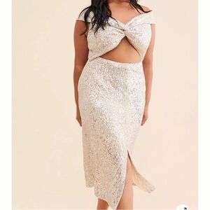 Anthropology Awaylee Mae Sequin Midi Dress